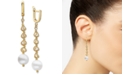 EFFY Collection EFFY&reg; Cultured Freshwater Pearl (3-1/2mm & 9-1/2mm) Drop Earrings in 18k Gold-Plated Sterling Silver